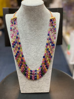 5-Strand Multi Precious Faceted Oval Beads On Sarafa(169grams)