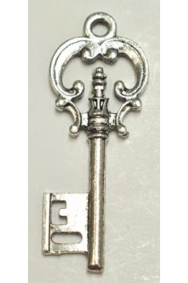 Silver Key Charm (40.5mmx17mm) #SKC