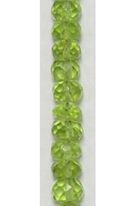 Peridot Faceted Roundel (4.5mm-5mm)x(3mm-3.5mm)