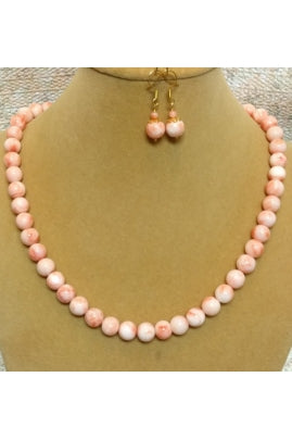 Natural Pink Italian Coral Necklace 9mm-10mm