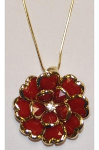 Red Rhodium Crystal Necklace #CN-2