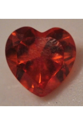 Red Heart-Shape Cubic Zirconia 10mm