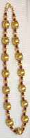 Ruby-Color Jade and Vermeil Bead Necklace Chain