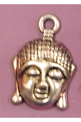 Silver-Color Indian-Style Buddha Head Charm (16mmx15mm) #SBC-1