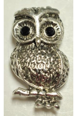 Silver-Color Sitting Owl Charm (31mmx17.3mm) #OWL-3