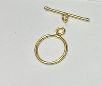 Toggle Clasps (Vermeil) (15mm)