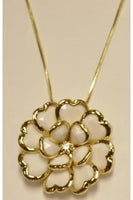 White Rhodium Crystal Necklace#CN-4