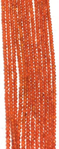 Faceted Carnelian 2mm (13 inches long)